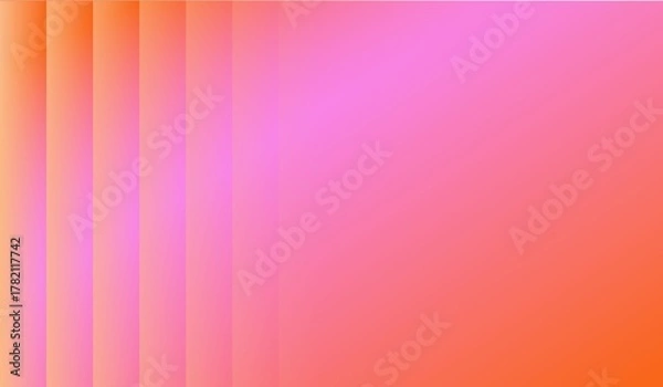 Fototapeta Vibrant gradient background with soft vertical stripes transitioning from warm orange to bright pink, perfect for modern design projects and energetic themes.