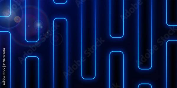 Obraz Glowing Neon Lights Line Abstract Banner Wallpaper Background.
