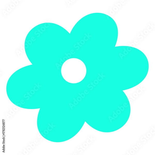 Obraz Simple Flat Flower Illustration with a Circular Center Design Element