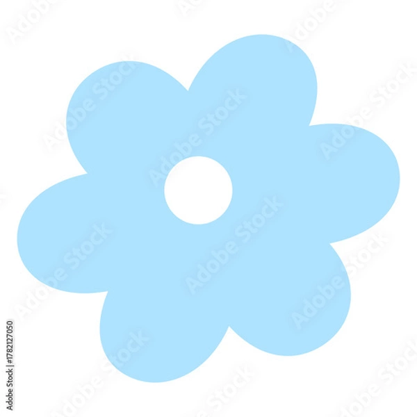 Obraz Cute Simple Blue Flower Daisy Shape Flat Design Illustration