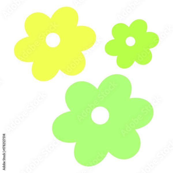 Obraz Simple Flat Colorful Flower Icon Illustration with Central Circle Shape