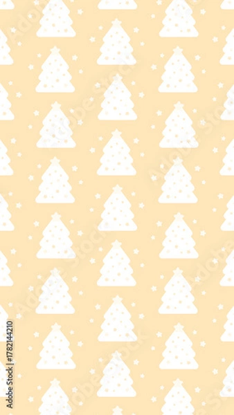 Obraz 16:9 パステルカラーのクリスマスツリーパターン⭐︎オレンジ