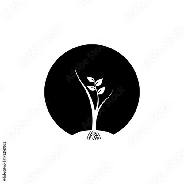 Fototapeta plant icon starts from strong roots