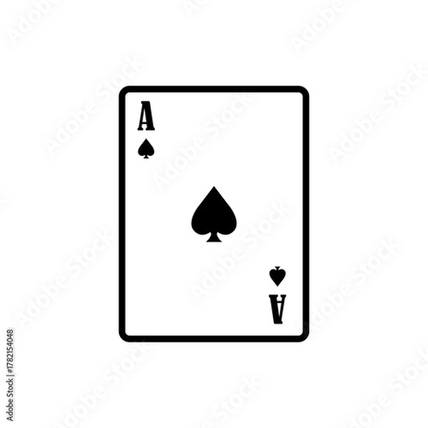 Fototapeta ace of spades playing card icon