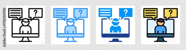 Obraz Online Help Icon Collection Set Multiple Style