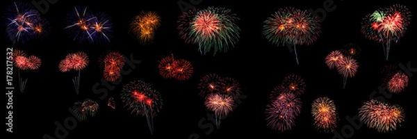 Obraz abstract Fireworks light up the dark sky