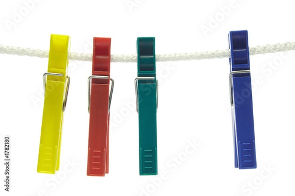 Fototapeta colorful clothes-spins