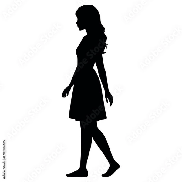 Fototapeta Modern girls walk vector