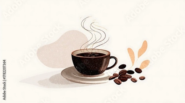 Obraz international coffee day with coffee beans vector isolated on white background 