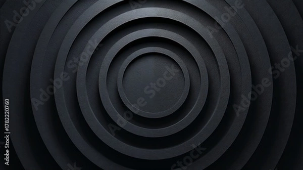 Fototapeta Abstract dark textured concentric circles creating a deep hypnotic vortex effect with a rough grainy surface and dramatic lighting