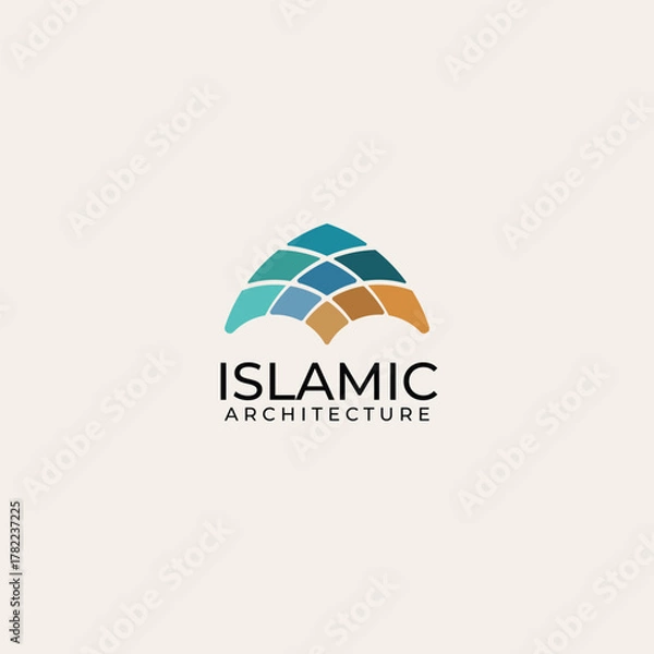 Obraz Islamic mosque dome architecture logo design