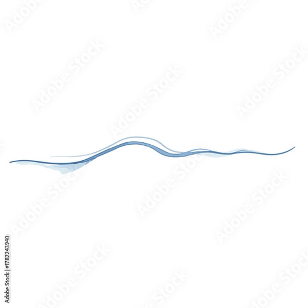 Fototapeta Minimalist Vector Illustration of Wave Lines in Blue for Modern Design