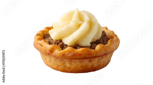 Obraz Baked minced meat pie topped with mashed potatoes, golden crust