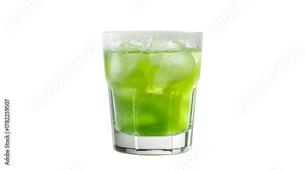 Obraz Glass of lime caipirinha with condensation and sugar crystals