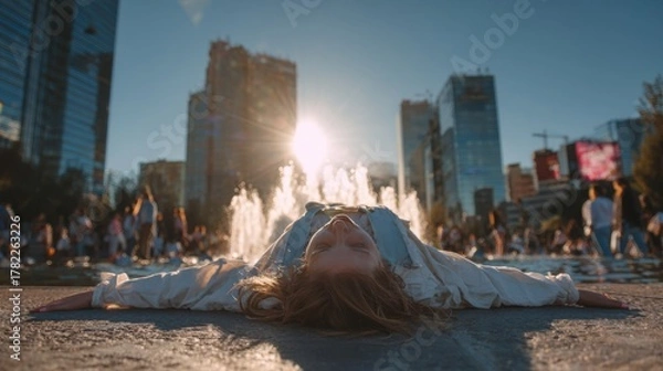 Fototapeta Rebellious youth movements rejecting protective measures and celebrating extreme sun exposure as identity expression