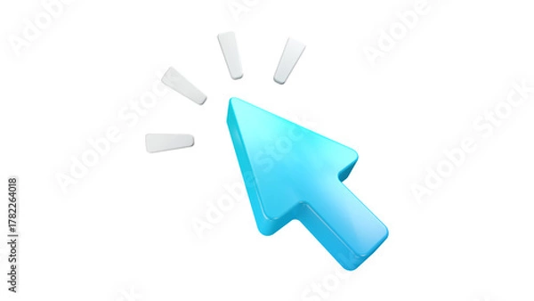 Fototapeta Blue 3d arrow curser click icons