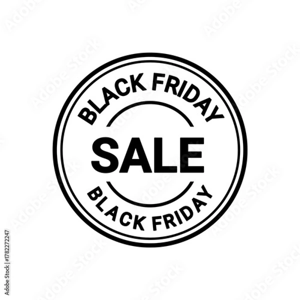 Fototapeta Black Grunge Black Friday Sale Stamp