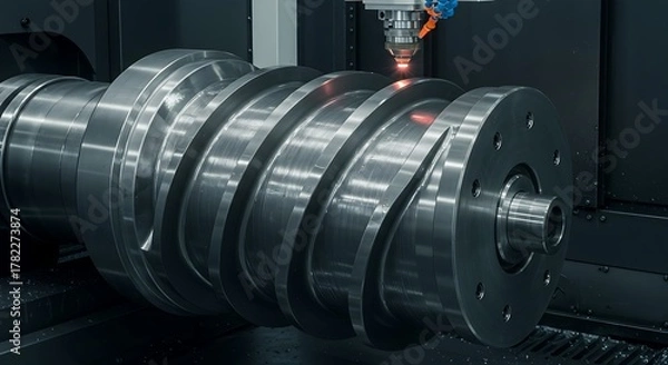 Obraz Close-up of industrial machinery, focus on a large, intricately designed metal component