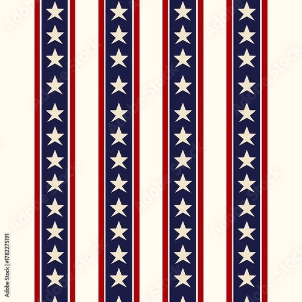 Fototapeta American  ethnic tribal-inspired pattern that incorporates the colors and symbolism of the American flag. The ethnic blends cultural artistry with ethnic pride, creating a look that is both striking 