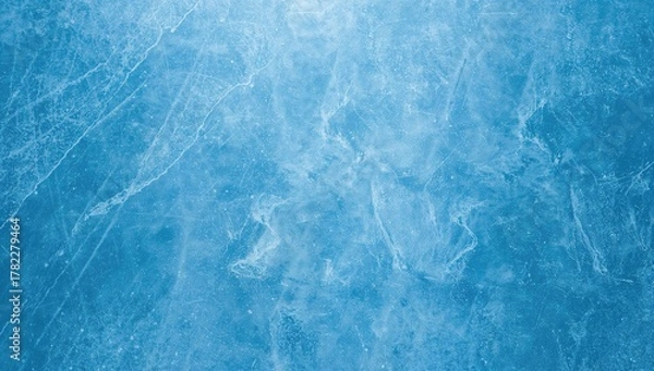 Fototapeta Top-down view of a blue ice skating surface texture