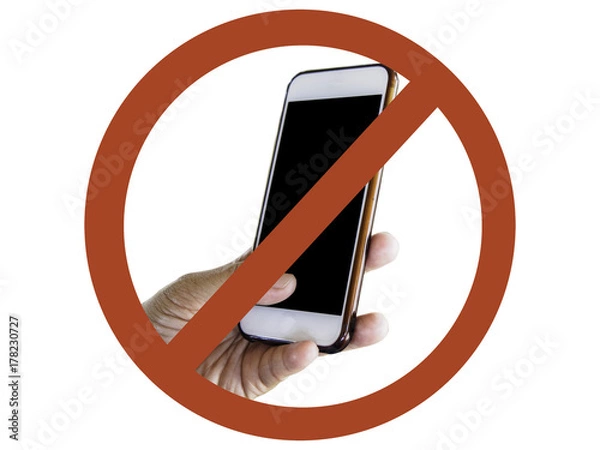 Fototapeta don't use cell phone - sign image