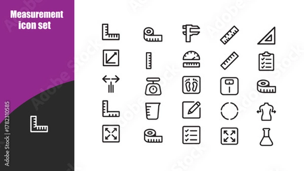 Fototapeta Measurement icon set.