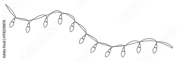 Fototapeta Christmas Lights Isolated on Transparent Background. Christmas Light String Decoration. Vector Graphics for Christmas Cards  Banners  Posters 