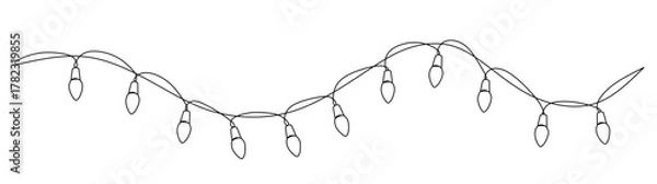 Fototapeta Christmas Lights Isolated on Transparent Background. Christmas Light String Decoration. Vector Graphics for Christmas Cards  Banners  Posters 