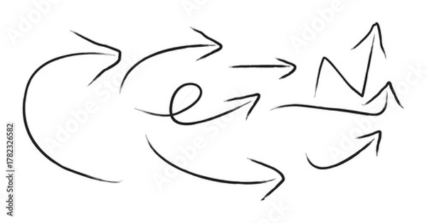 Obraz Hand Drawn Doodle Arrow Set – Sketchy Directional Vector Icons