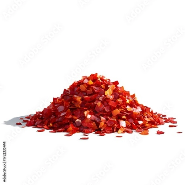 Fototapeta Vibrant Pile of Red Chili Pepper Flakes for Culinary Use and Garnish