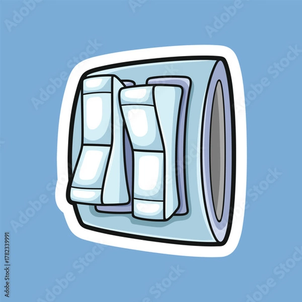 Obraz double light switch with outline in isolated background