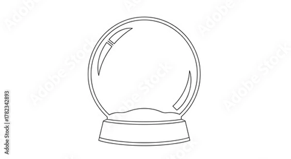 Fototapeta an empty snow globe design, perfect for Christmas decorations and winter scenes