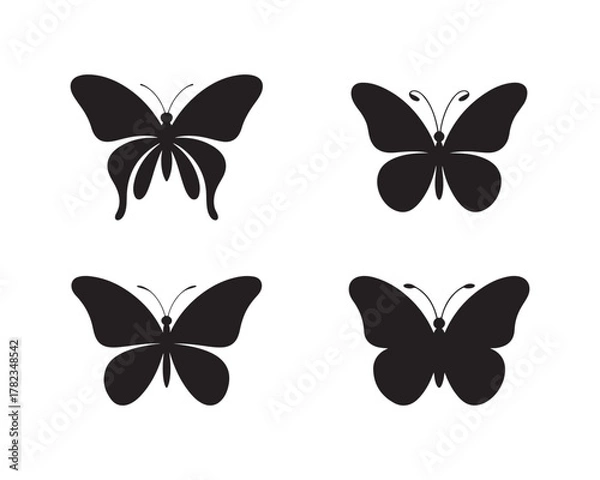 Fototapeta butterfly vector, butterfly illustration, butterfly set, butterfly collection, flying butterfly, butterfly silhouette, butterfly design, spring butterfly, decorative butterfly, tropical butterfly, but