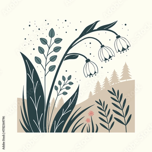 Fototapeta abstract floral background with flowers