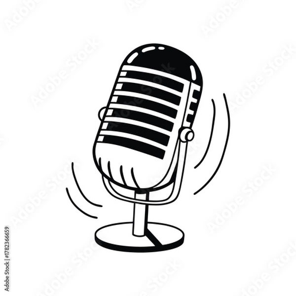 Fototapeta retro microphone isolated on white background