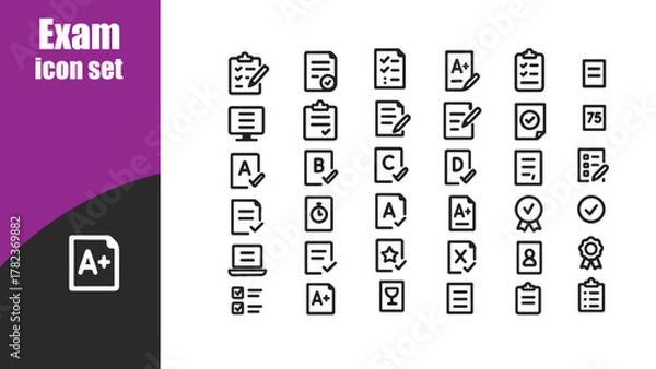 Fototapeta Exam icon set.