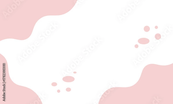Fototapeta Abstract pink and white background with smooth curves and bubble shapes. Minimal modern design perfect for beauty, fashion, or creative presentation templates and aesthetic branding visuals.