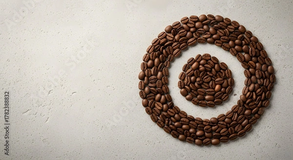 Obraz Concentric coffee bean pattern on light textured surface
