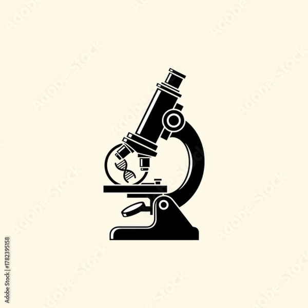 Obraz Vector illustration of a microscope with a dollar sign for a business finance and investment concept	