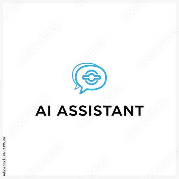 Fototapeta AI Assistant Icon A modern digital logo design for innovative artificial intelligence assistance
