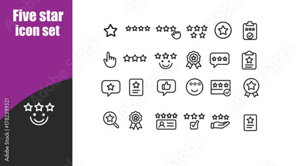 Fototapeta Five star icon set