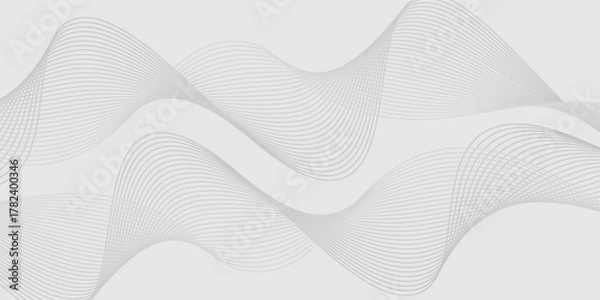 Obraz Abstract vector background with black wavy lines. EPS10