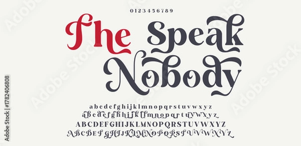 Obraz Abstract Fashion font alphabet. Minimal modern urban fonts for logo, brand etc. Typography typeface uppercase lowercase and number. vector illustration