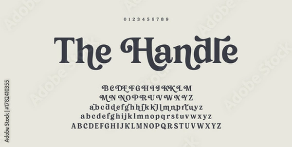 Obraz Abstract Fashion font alphabet. Minimal modern urban fonts for logo, brand etc. Typography typeface uppercase lowercase and number. vector illustration