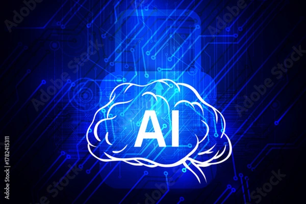 Fototapeta modern technology, internet and networking concept. AI Learning and Artificial Intelligence Concept.