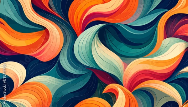 Fototapeta Vibrant Swirling Abstract Pattern with Organic Flowing Shapes.