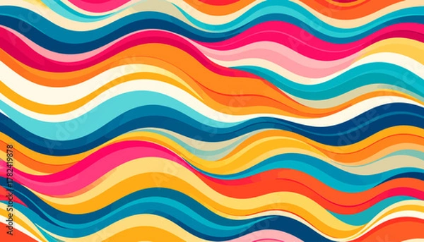 Fototapeta Vibrant Wavy Pattern Background.