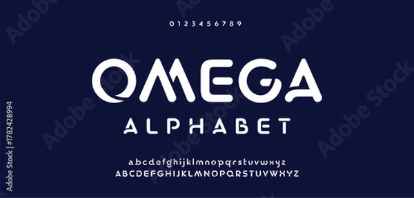 Obraz Design Modern abstract digital alphabet font. Minimal technology typography, Creative urban sport fashion futuristic font and with numbers. vector illustration.