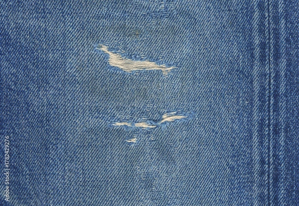 Obraz デニム生地テクスチャー 擦り切れ