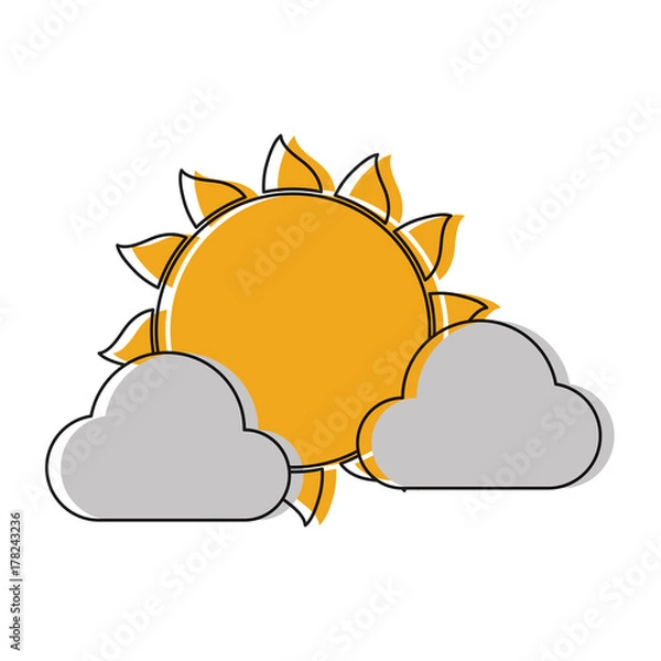 Fototapeta clouds and sun icon